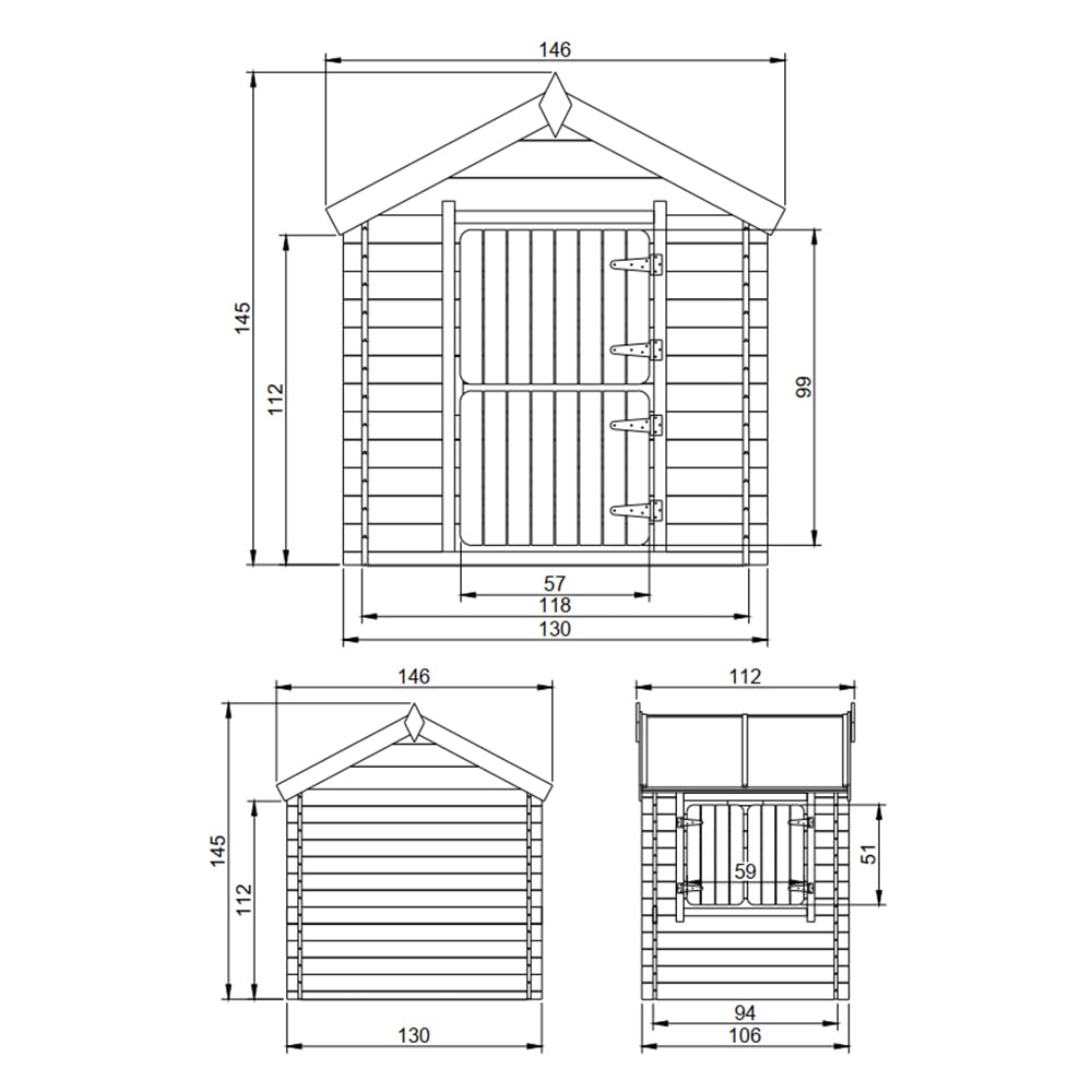 Wooden Playhouse With Stable Door for Kids