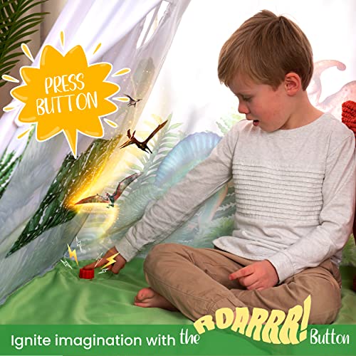 Dinosaur Discovery Teepee with Roar Button, LED Lights & Plush Mat