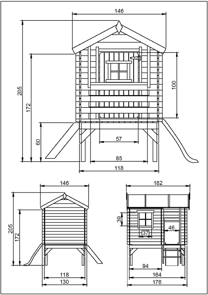 Garden Play House for Kids With Slide