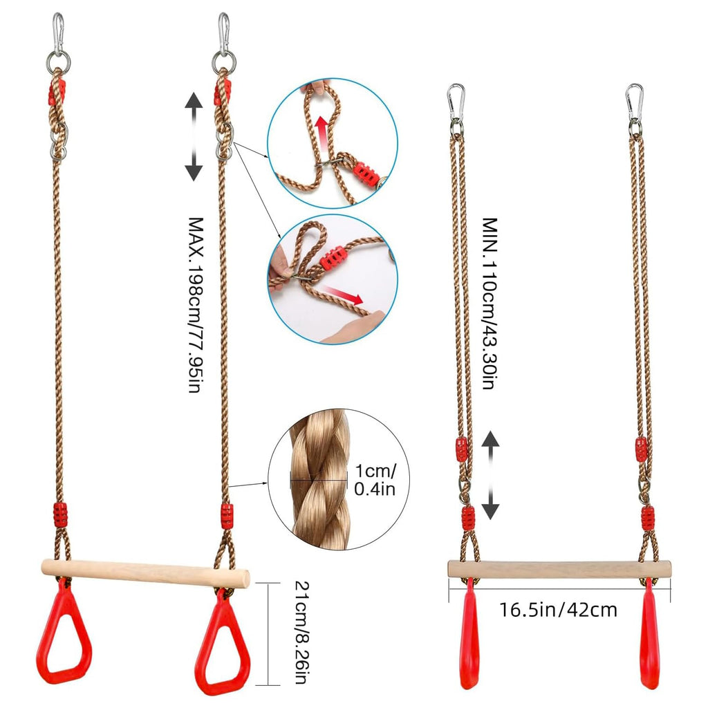 Set of Wooden Rope Swings