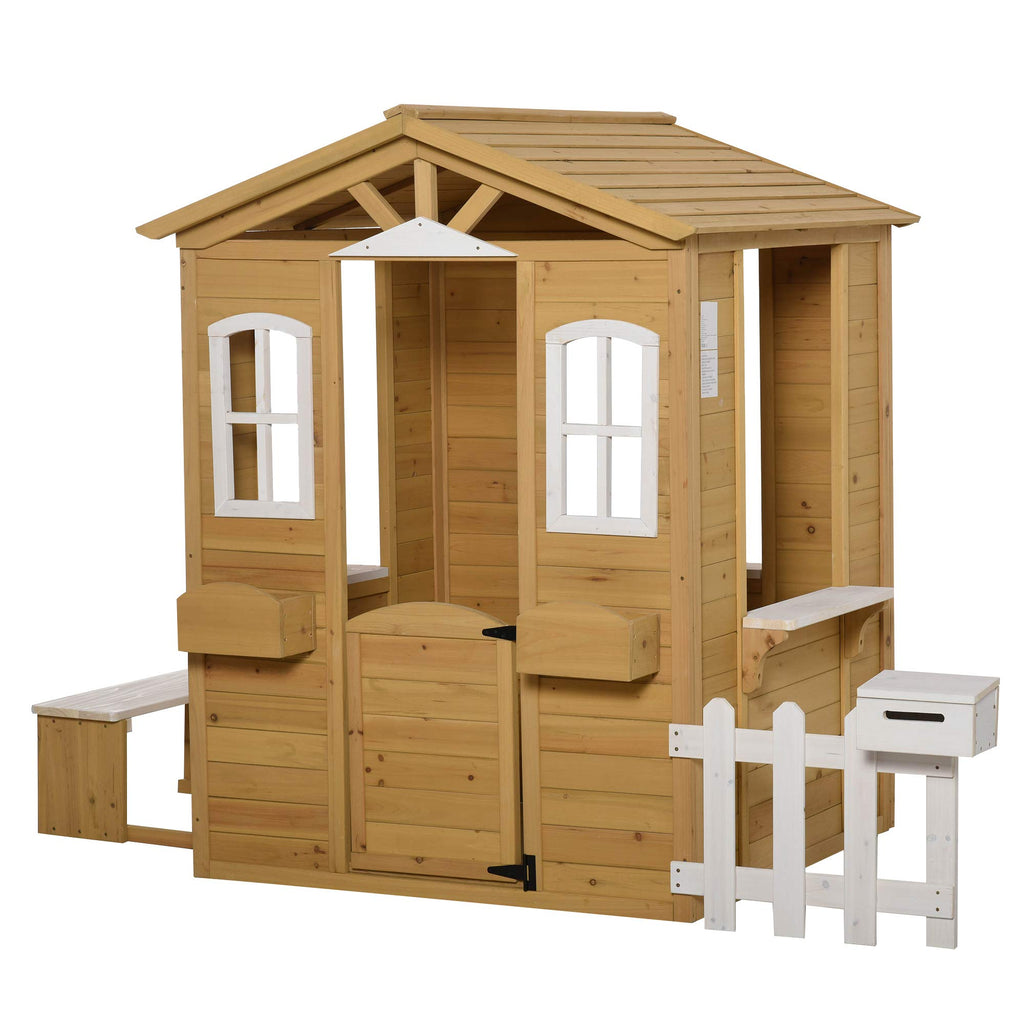 Wooden Playhouse With Mailbox