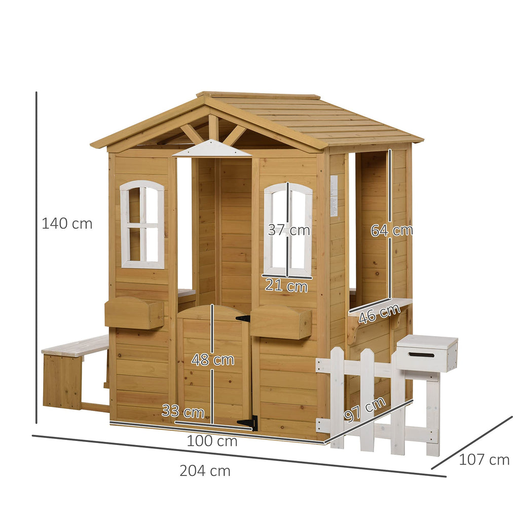 Wooden Playhouse With Mailbox