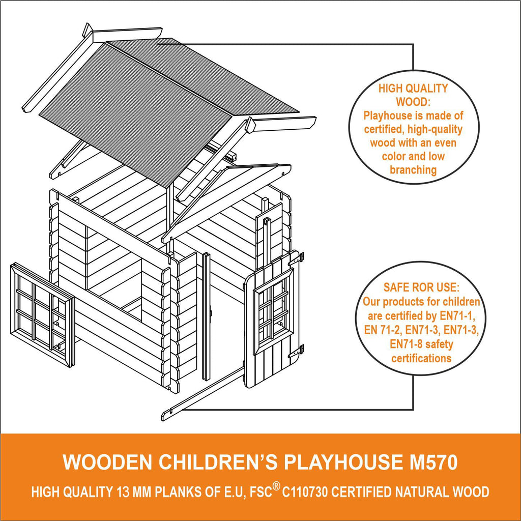 Fun Wooden Playhouse for Kids