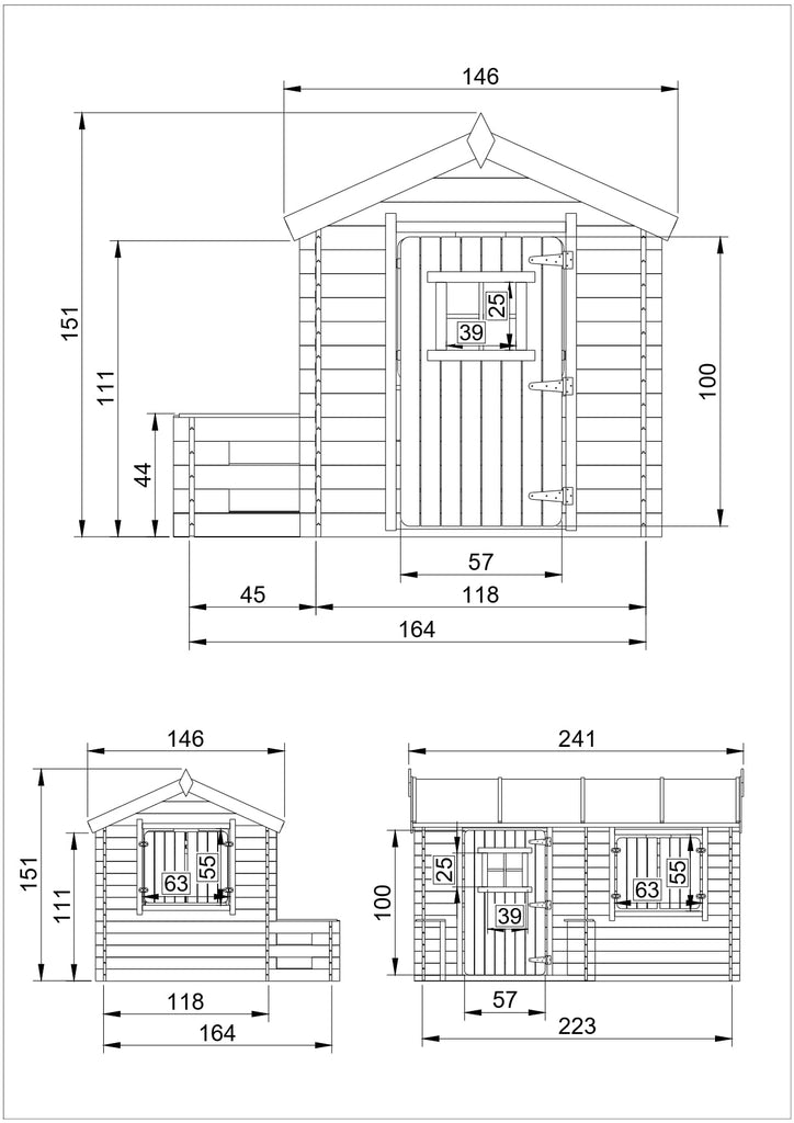 Wooden Outdoor Playhouse for Kids