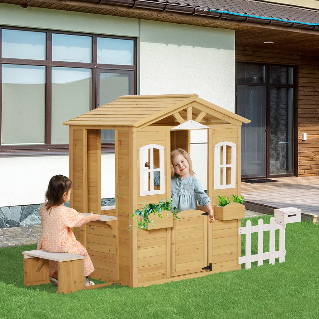 Wooden Playhouse With Mailbox