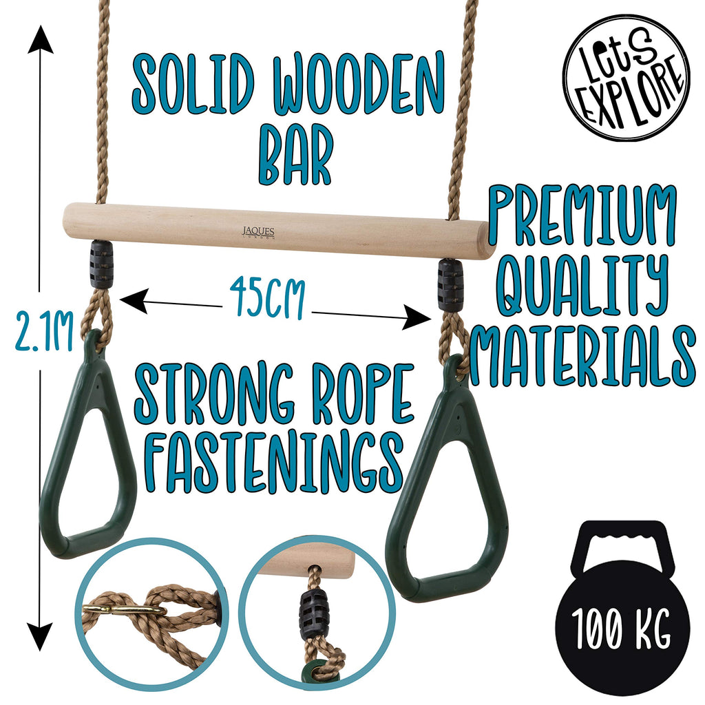 Jaques of London Trapeze Bar with Rings