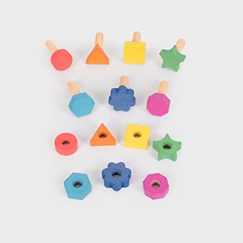 TickiT Rainbow Wooden Nuts & Bolts Pack of 7