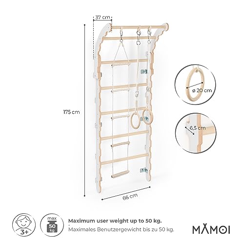 MAMOI® Swedish Ladder, Wooden Gorilla Gym for Kids