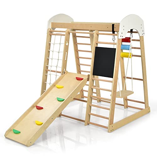 Wooden 8-in-1 Climbing Frame and Activity Gym - Main Image