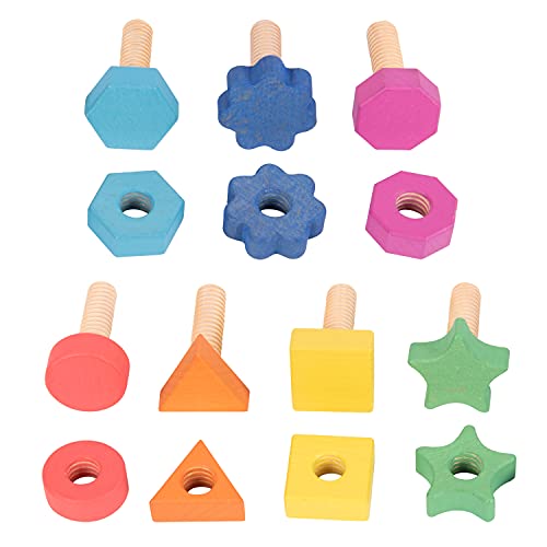 TickiT Rainbow Wooden Nuts & Bolts Pack of 7