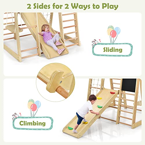 Wooden 8-in-1 Climbing Frame and Activity Gym