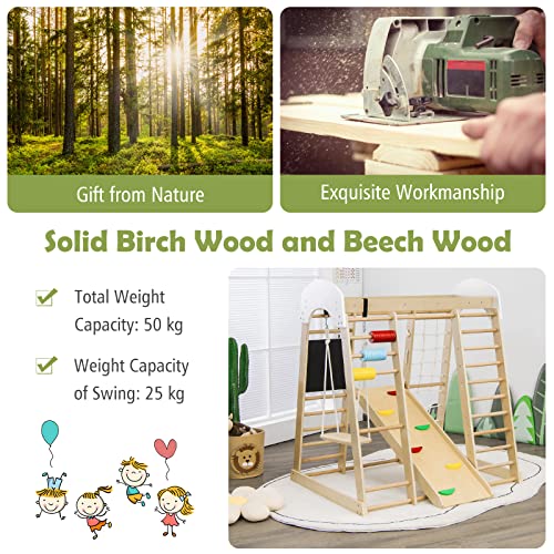 Wooden 8-in-1 Climbing Frame and Activity Gym
