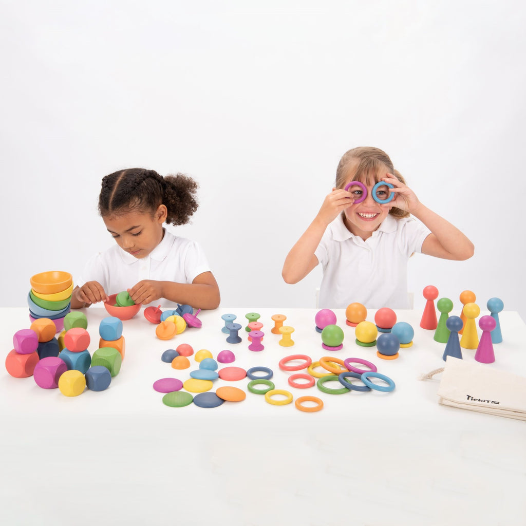 TickiT Rainbow Wooden Super Set - Pack of 84 - Sensory Surroundings Limited