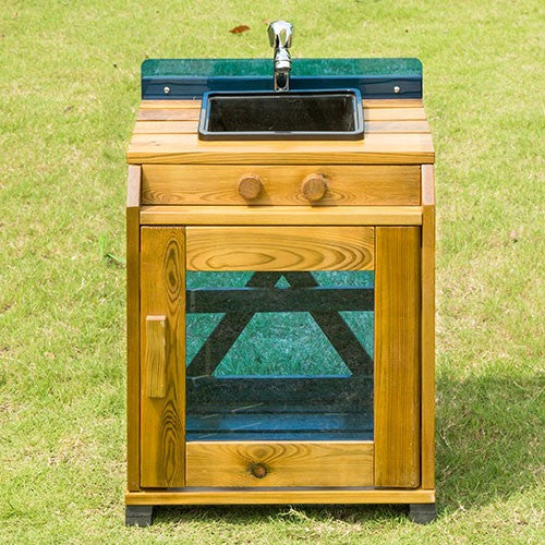 Wooden Outdoor Colourful Kitchen - Sink - Sensory Surroundings Limited