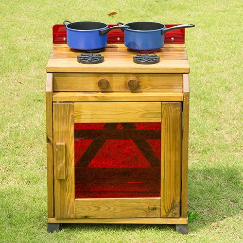 Wooden Outdoor Colourful Kitchen - Oven - Sensory Surroundings Limited