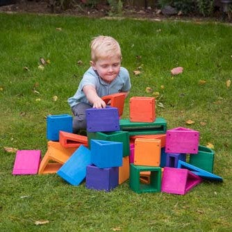 Coloured Wooden Outdoor Blocks - set of 27 - Sensory Surroundings Limited