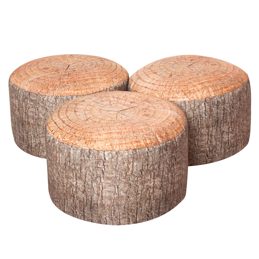 Learn about Nature Tree Stump Stools - PK 3 - Sensory Surroundings Limited