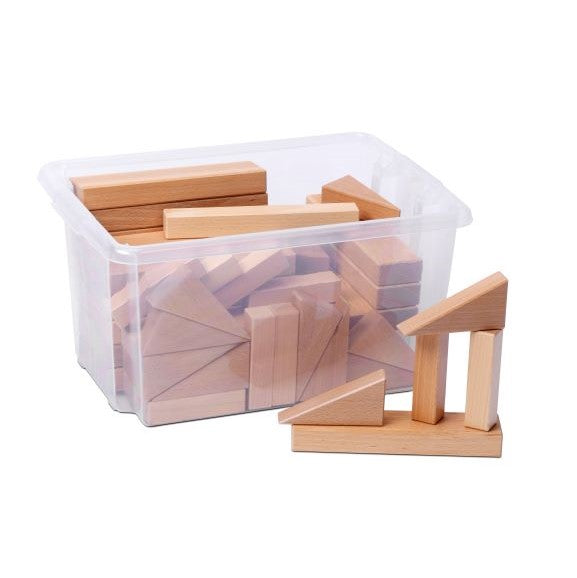 Solid Wood Building Blocks - Low Block Play Unit - Sensory Surroundings Limited