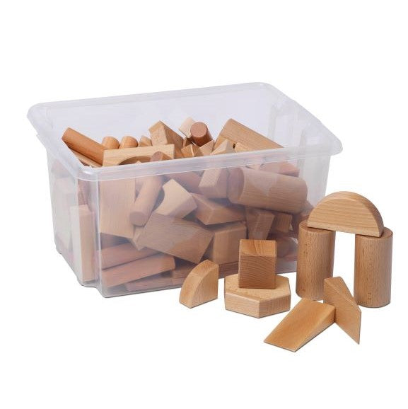 Solid Wood Building Blocks - Low Block Play Unit - Sensory Surroundings Limited